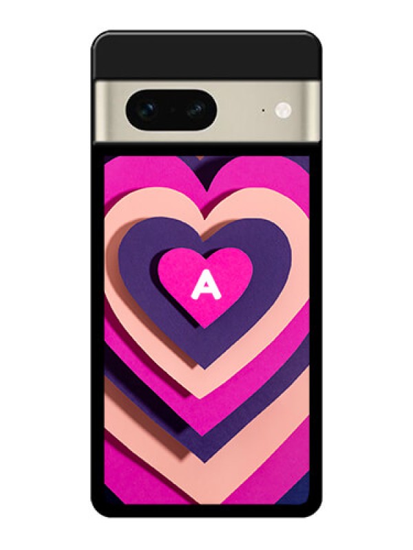 Custom Google Pixel 7 5G Custom Glass Phone Case - Cute Heart Pattern Design
