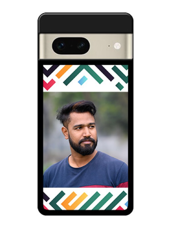 Custom Google Pixel 7 5G Custom Glass Phone Case - Colorful Maze Pattern Design