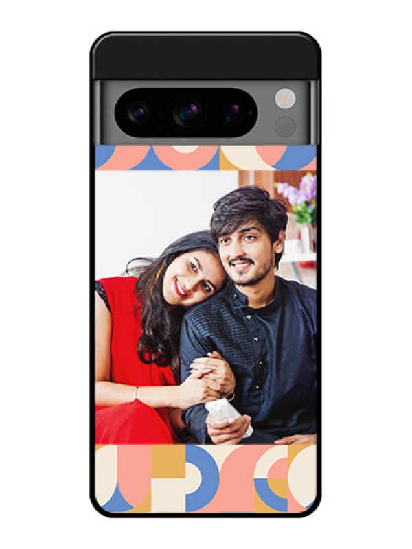 Custom Google Pixel 8 Pro 5G Custom Glass Phone Case - Semi - Circle Maze Pattern Design