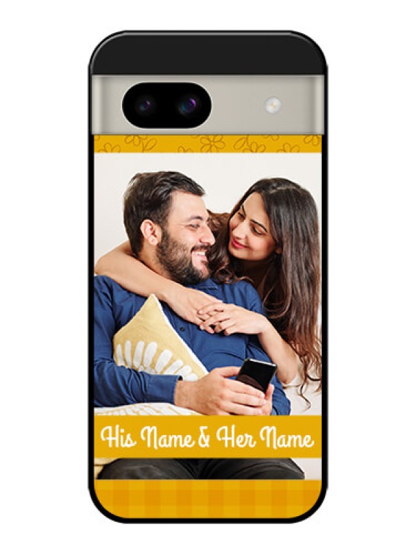 Custom Google Pixel 8A 5G Custom Glass Phone Case - Yellow Floral Design