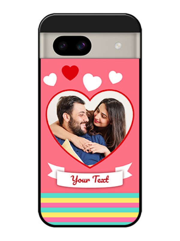 Custom Google Pixel 8A 5G Custom Glass Phone Case - Love Shapes Doodle Design