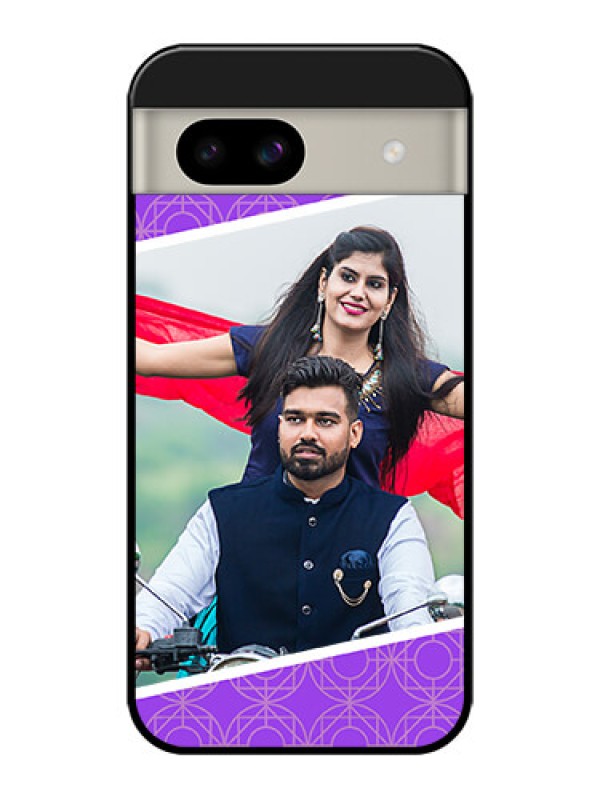 Custom Google Pixel 8A 5G Custom Glass Phone Case - Violet Color Pattern Design