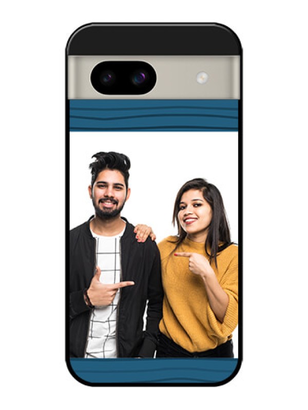 Custom Google Pixel 8A 5G Custom Glass Phone Case - Blue Pattern Cover Design