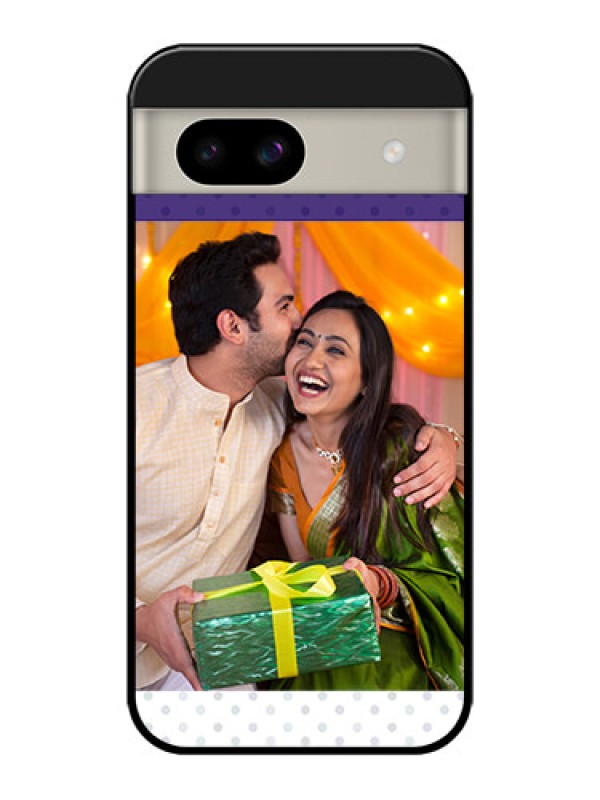 Custom Google Pixel 8A 5G Custom Glass Phone Case - Violet Colored Pattern Design