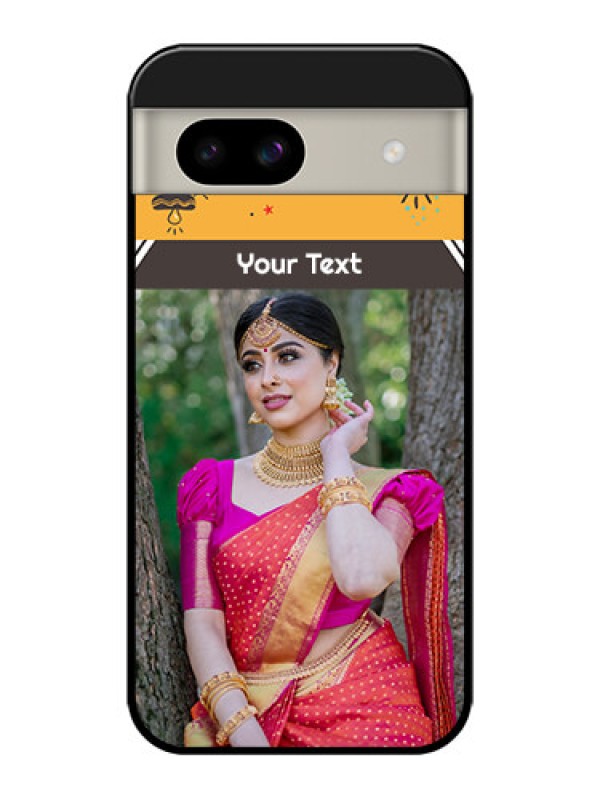 Custom Google Pixel 8A 5G Custom Glass Phone Case - With Family Picture And Icons