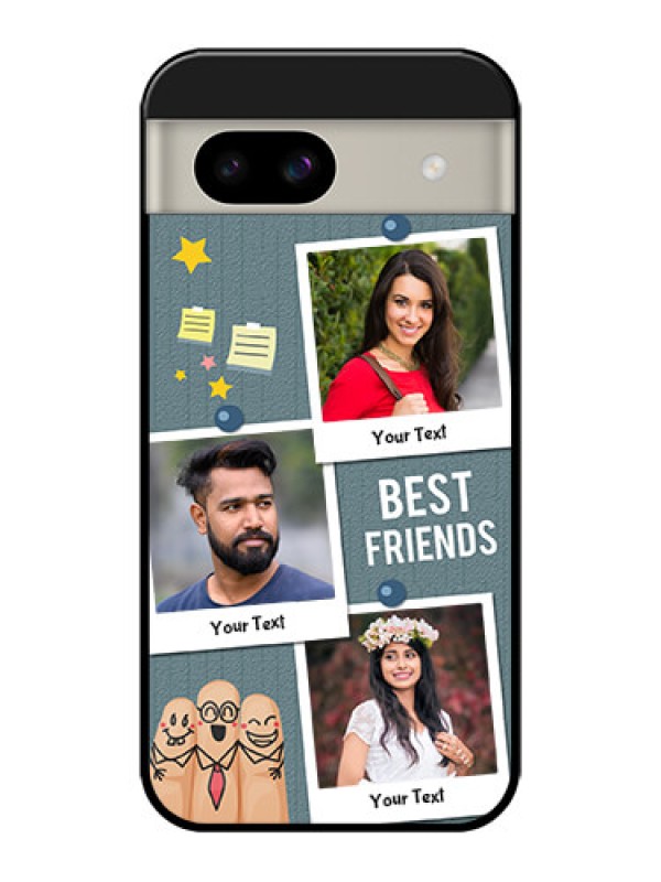 Custom Google Pixel 8A 5G Custom Glass Phone Case - Sticky Frames And Friendship Design