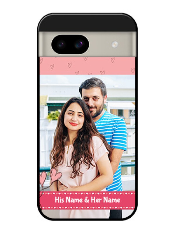 Custom Google Pixel 8A 5G Custom Glass Phone Case - Love Design Peach Color