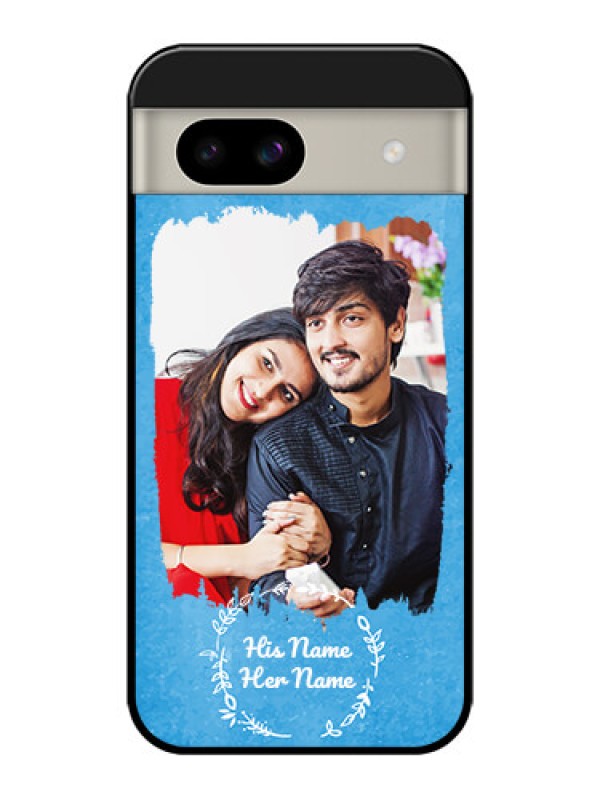 Custom Google Pixel 8A 5G Custom Glass Phone Case - Blue Color Vintage Design