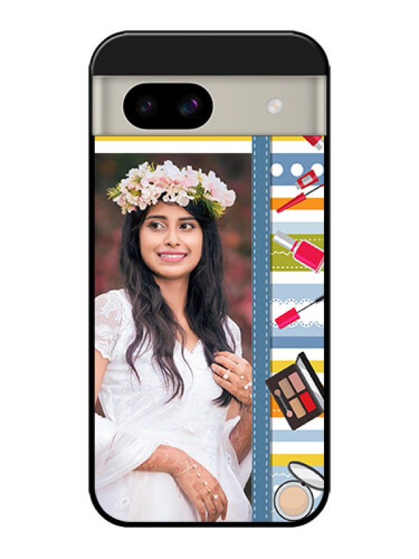 Custom Google Pixel 8A 5G Custom Glass Phone Case - Makeup Icons Design