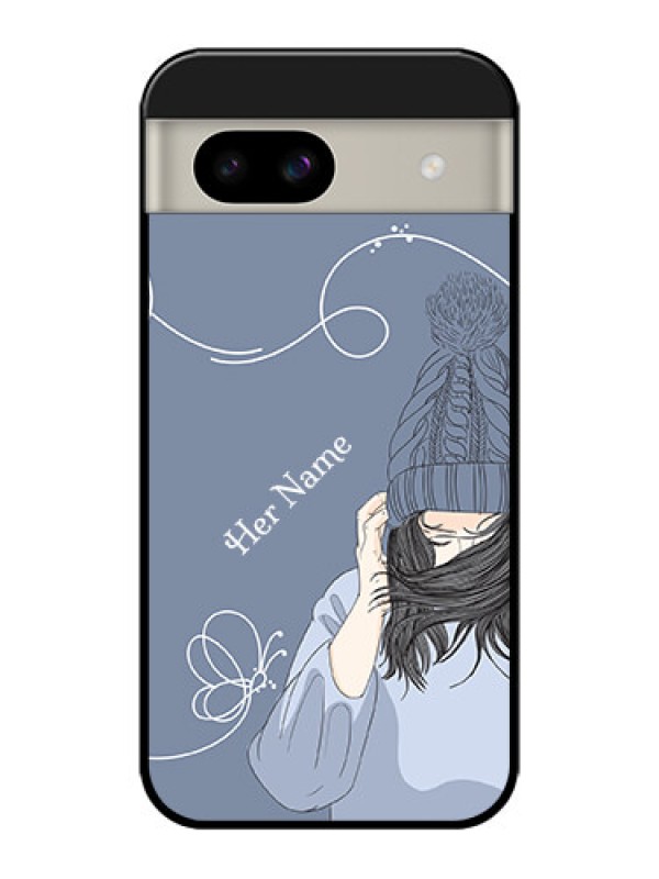 Custom Google Pixel 8A 5G Custom Glass Phone Case - Girl In Winter Outfit Design