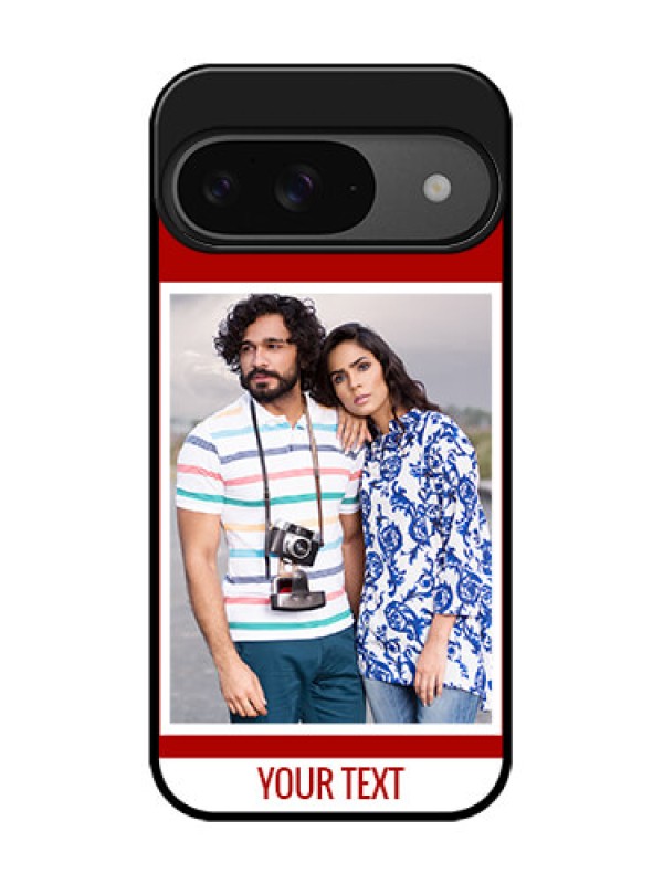 Custom Google Pixel 9 5G Custom Glass Phone Case - Red Color Design