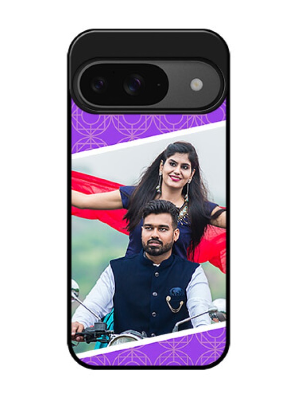 Custom Google Pixel 9 5G Custom Glass Phone Case - Violet Color Pattern Design
