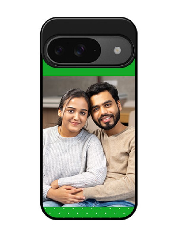 Custom Google Pixel 9 5G Custom Glass Phone Case - Green Pattern Design