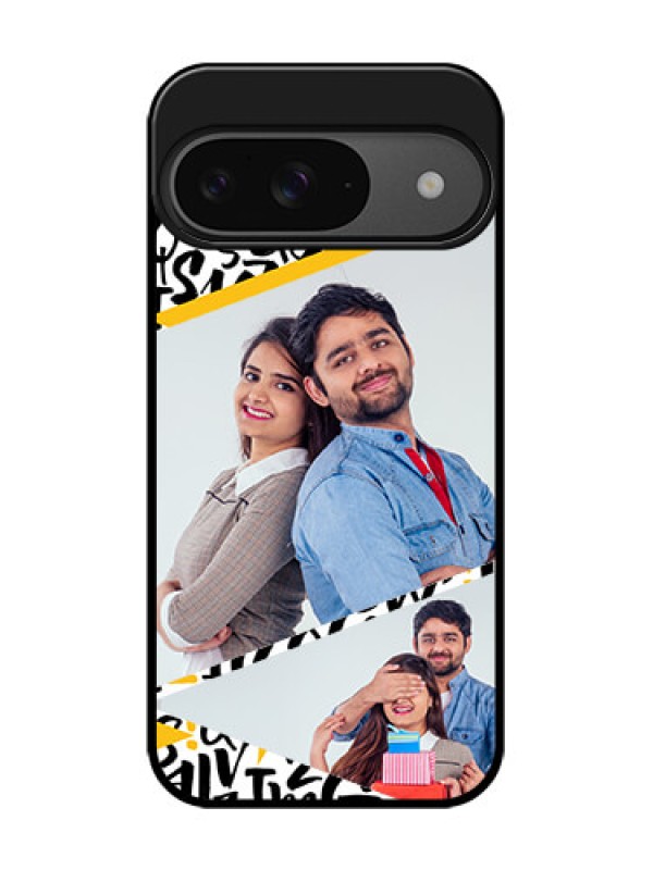 Custom Google Pixel 9 5G Custom Glass Phone Case - Letters Pattern Design
