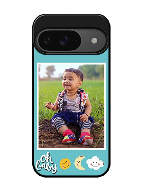 Custom Google Pixel 9 5G Custom Glass Phone Case - Smiley Kids Stars Design