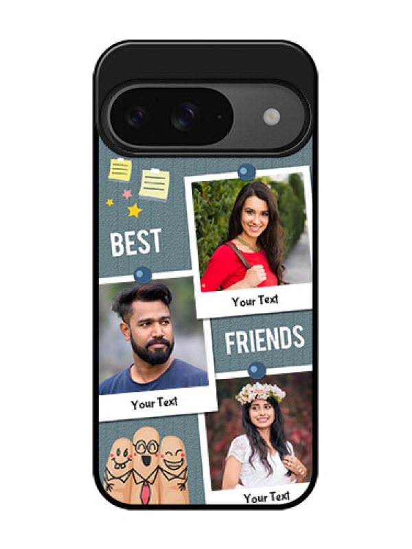 Custom Google Pixel 9 5G Custom Glass Phone Case - Sticky Frames And Friendship Design