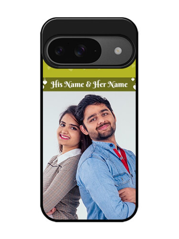 Custom Google Pixel 9 5G Custom Glass Phone Case - You and Me Heart Design