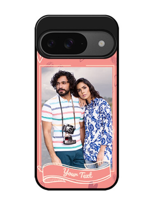 Custom Google Pixel 9 5G Custom Glass Phone Case - Love Doodle Art Design