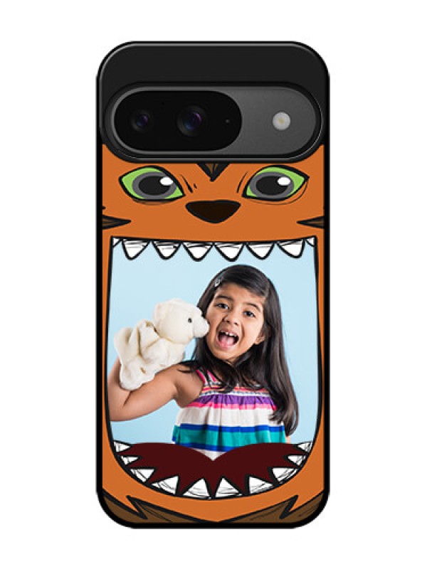 Custom Google Pixel 9 5G Custom Glass Phone Case - Owl Monster Back Case Design