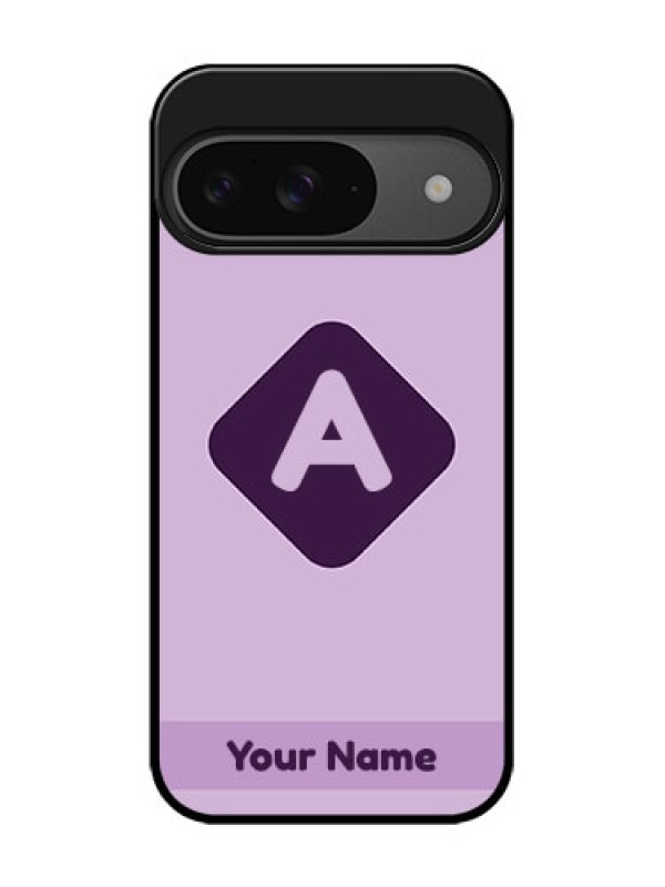 Custom Google Pixel 9 5G Custom Glass Phone Case - Custom Letter In Curved Badge Design
