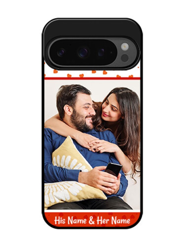Custom Google Pixel 9 Pro 5G Custom Glass Phone Case - Orange Love Symbol Design