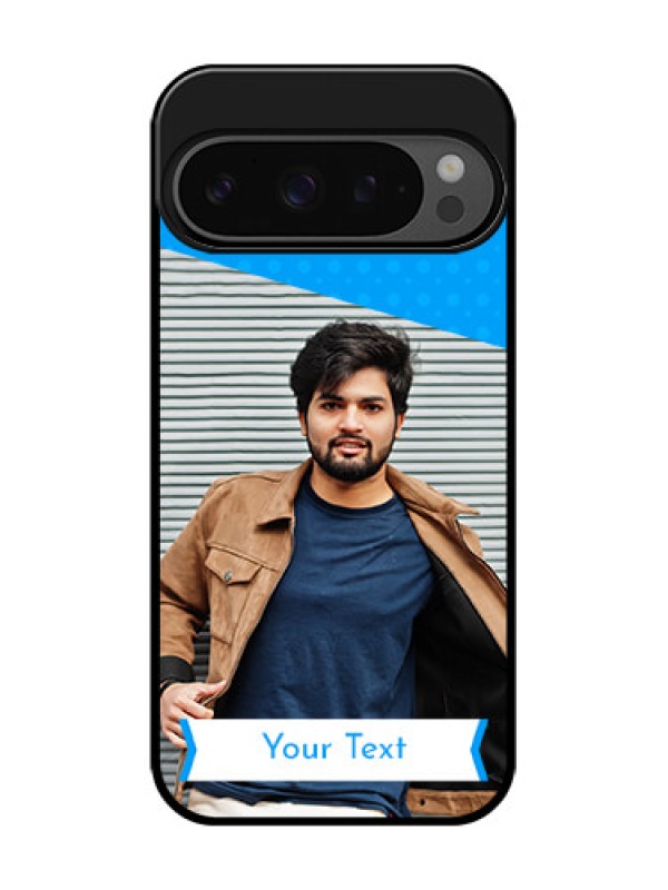 Custom Google Pixel 9 Pro 5G Custom Glass Phone Case - Simple Blue Color Design