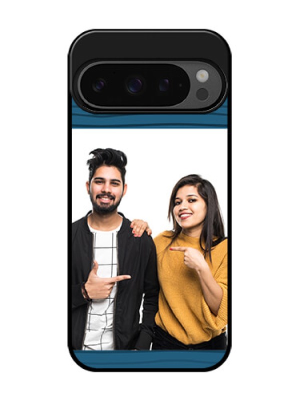 Custom Google Pixel 9 Pro 5G Custom Glass Phone Case - Blue Pattern Cover Design