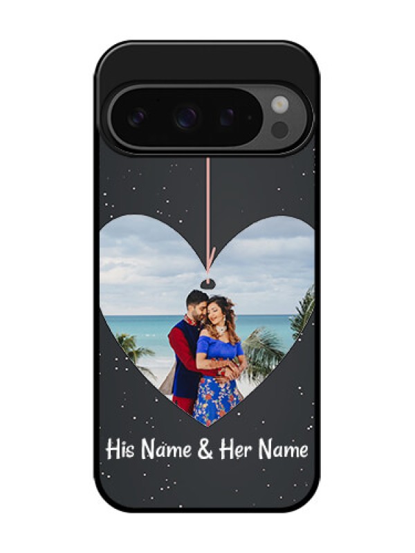 Custom Google Pixel 9 Pro 5G Custom Glass Phone Case - Hanging Heart Design