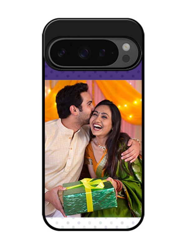 Custom Google Pixel 9 Pro 5G Custom Glass Phone Case - Violet Colored Pattern Design
