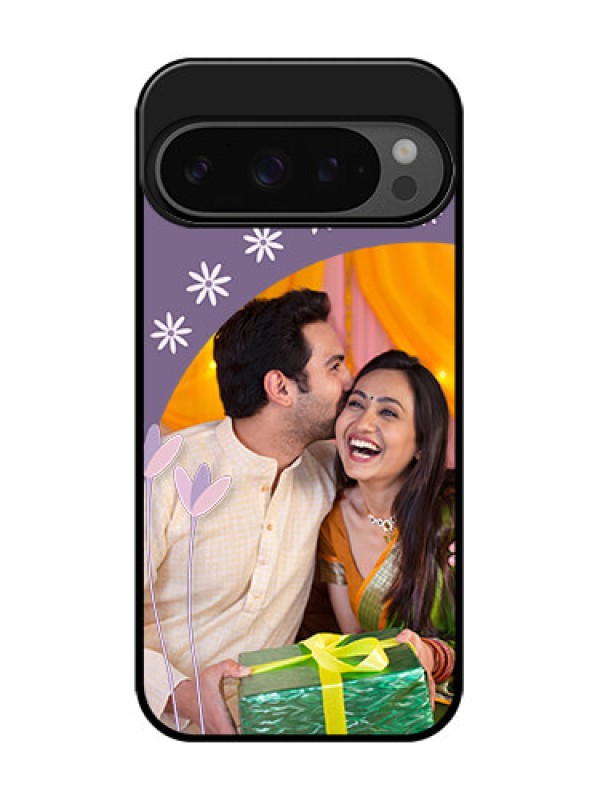 Custom Google Pixel 9 Pro 5G Custom Glass Phone Case - Lavender Flowers Design