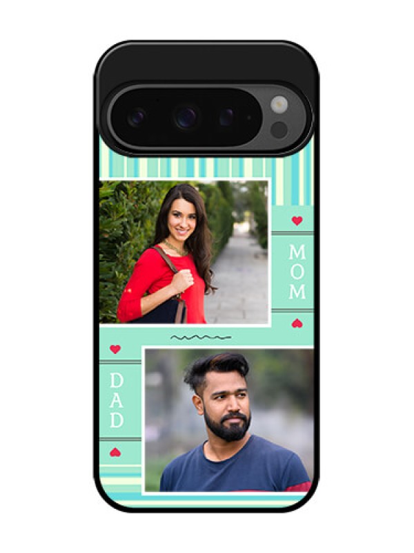 Custom Google Pixel 9 Pro 5G Custom Glass Phone Case - Mom and Dad Pic Design