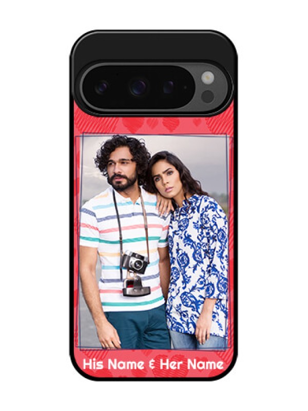 Custom Google Pixel 9 Pro 5G Custom Glass Phone Case - With Red Heart Symbols Design