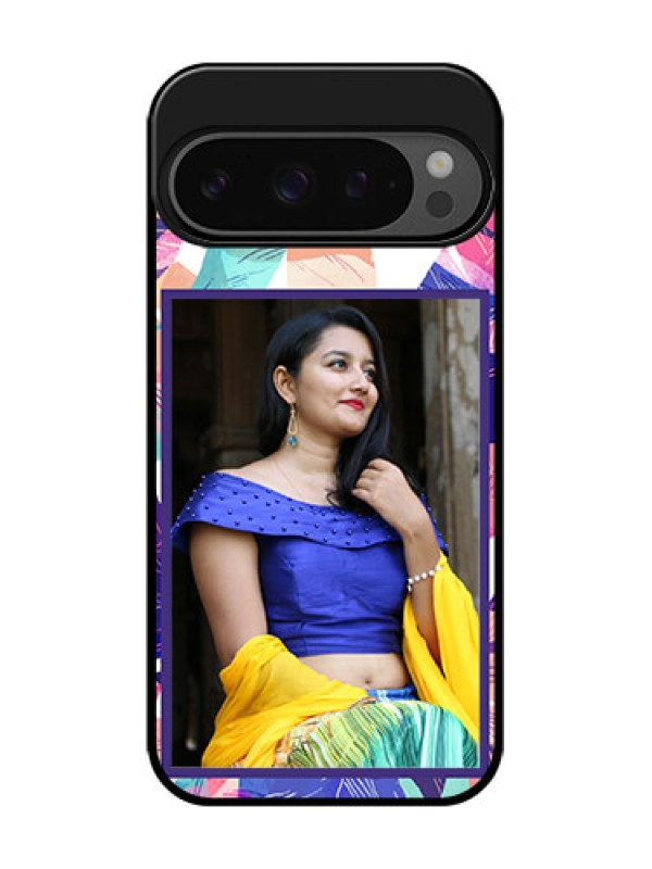 Custom Google Pixel 9 Pro 5G Custom Glass Phone Case - Abstract Floral Design