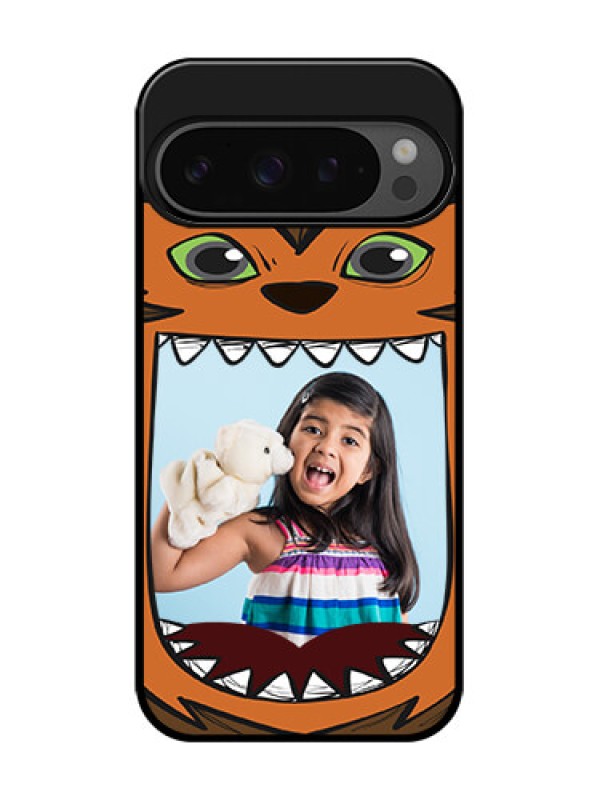 Custom Google Pixel 9 Pro 5G Custom Glass Phone Case - Owl Monster Back Case Design