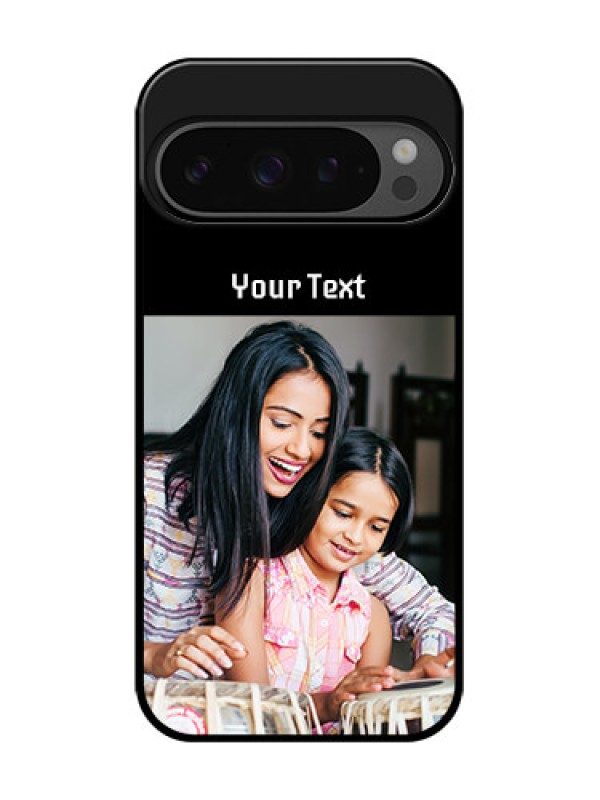 Custom Google Pixel 9 Pro 5G Custom Glass Phone Case - Photo With Name Design