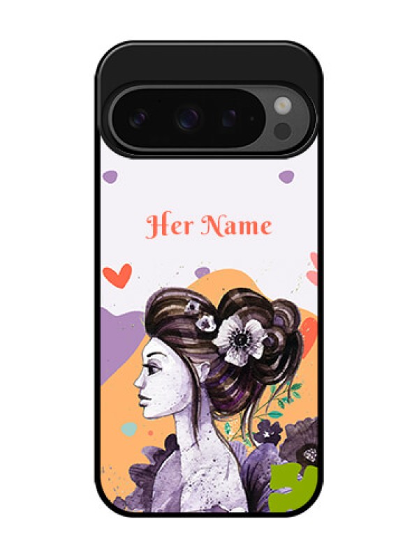 Custom Google Pixel 9 Pro 5G Custom Glass Phone Case - Woman And Nature Design
