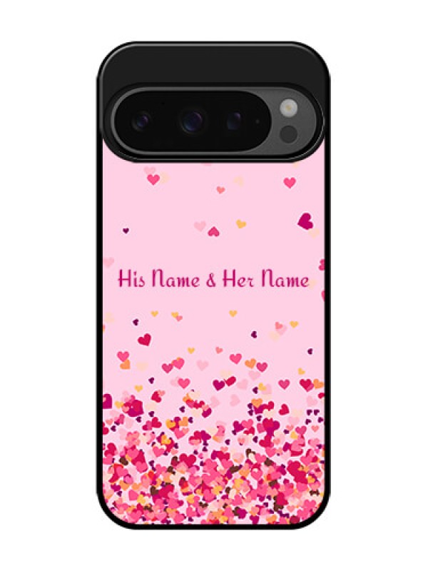 Custom Google Pixel 9 Pro 5G Custom Glass Phone Case - Floating Hearts Design