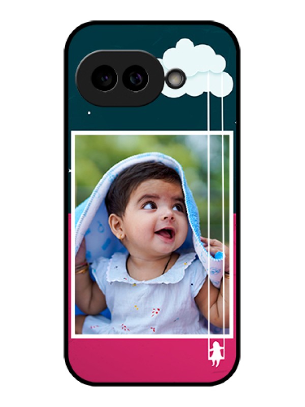 Custom Pixel 9A 5G Custom Glass Phone Case - Cute Girl With Cloud Design