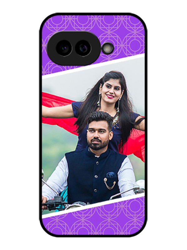 Custom Pixel 9A 5G Custom Glass Phone Case - Violet Color Pattern Design