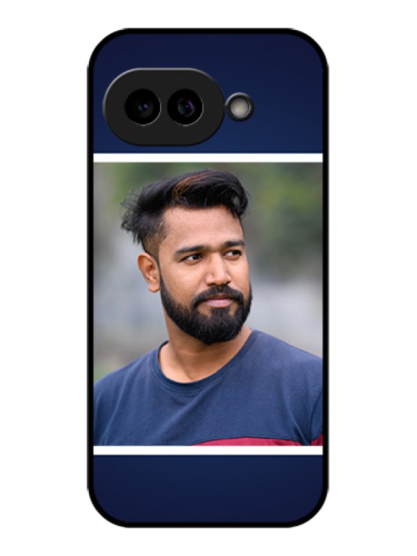 Custom Pixel 9A 5G Custom Glass Phone Case - Simple Royal Blue Design