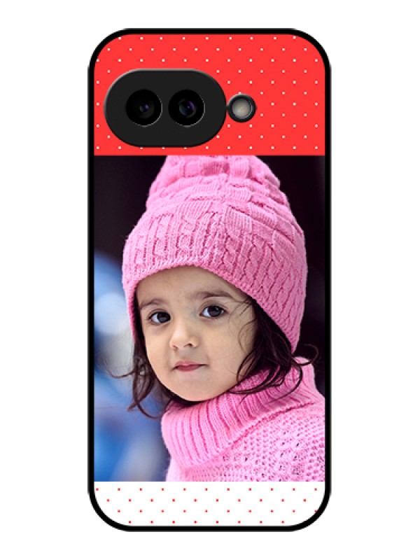 Custom Pixel 9A 5G Custom Glass Phone Case - Red Pattern Design