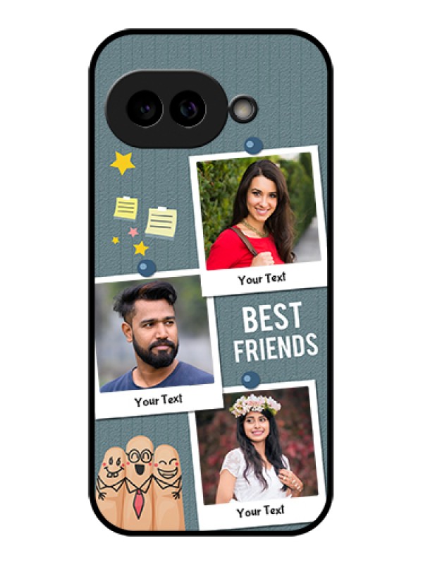 Custom Pixel 9A 5G Custom Glass Phone Case - Sticky Frames And Friendship Design