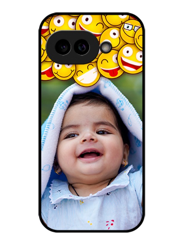 Custom Pixel 9A 5G Custom Glass Phone Case - With Smiley Emoji Design