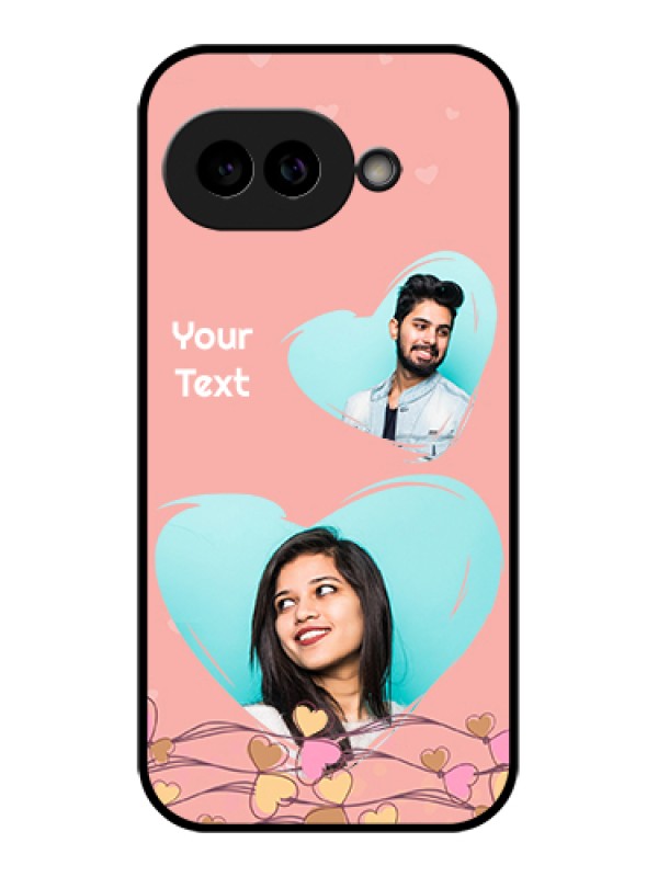 Custom Pixel 9A 5G Custom Glass Phone Case - Love Doodle Design