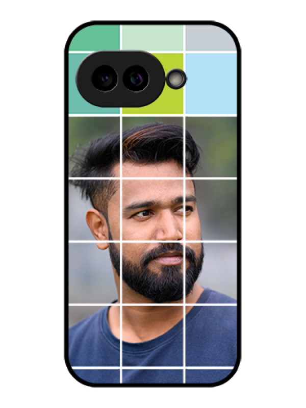 Custom Pixel 9A 5G Custom Glass Phone Case - With White Box Pattern