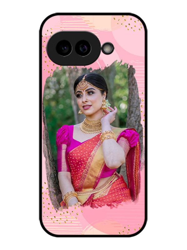 Custom Pixel 9A 5G Custom Glass Phone Case - Gold Glitter Splash Design