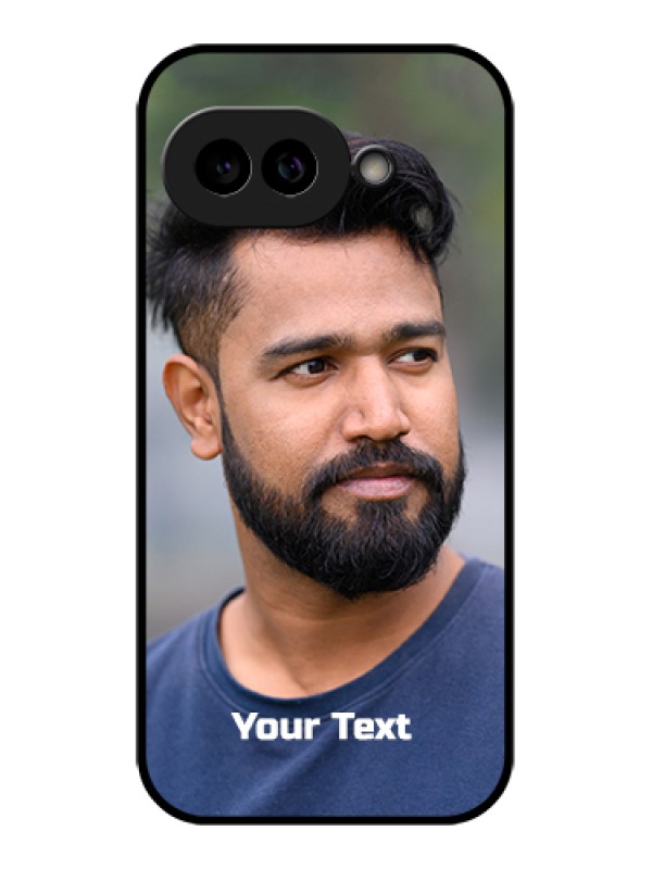 Custom Pixel 9A 5G Custom Glass Phone Case - Photo With Text Design