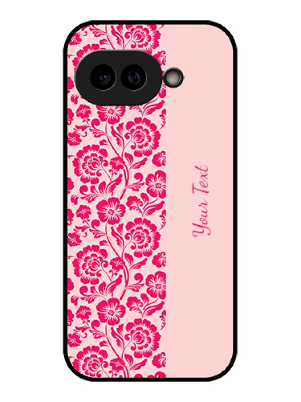 Custom Pixel 9A 5G Custom Glass Phone Case - Attractive Floral Pattern Design