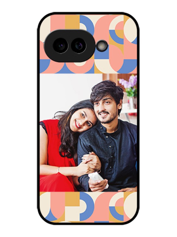 Custom Pixel 9A 5G Custom Glass Phone Case - Semi - Circle Maze Pattern Design