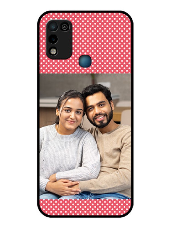 Custom Infinix Hot 10 Play Custom Glass Phone Case - White Dotted Design